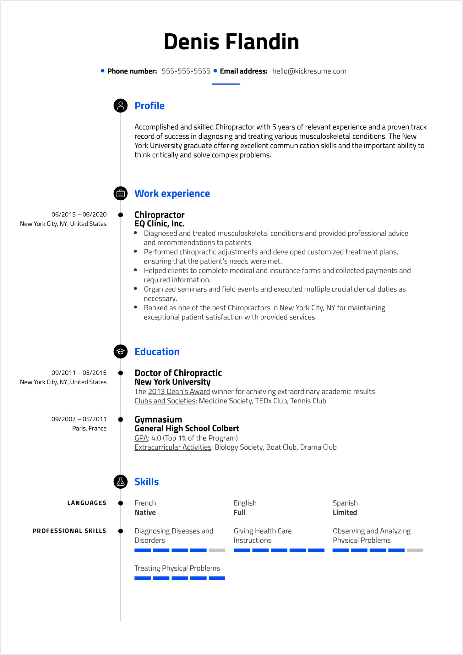 Chiropractic Receptionist Job Description For Resume