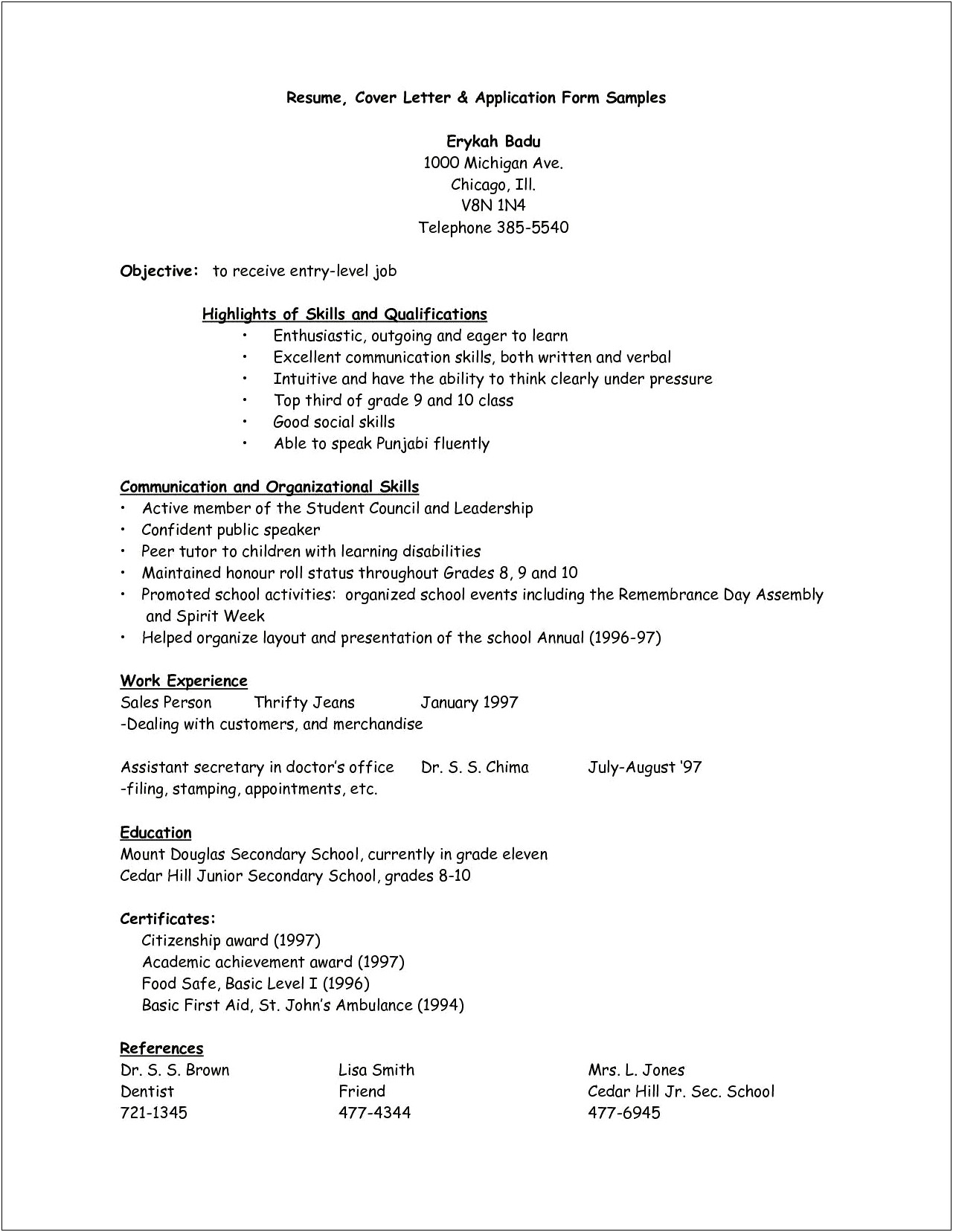 Chromabase Resume Cover Letter Examples