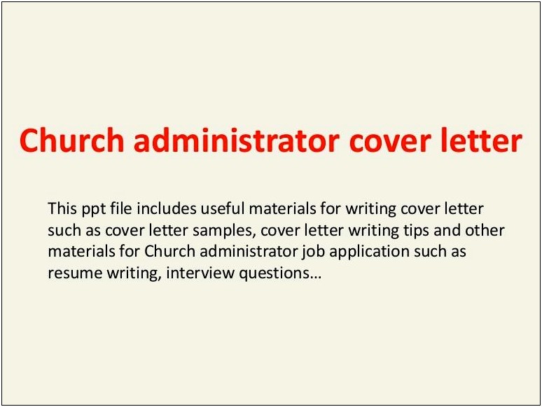 Church Administrative Assistant Resume Objective