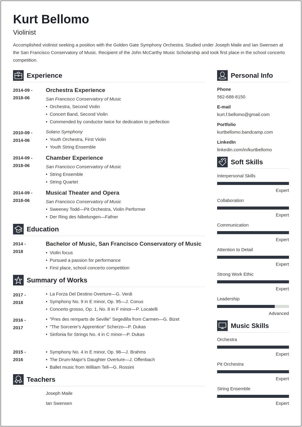 Church Music Director Resume Examples