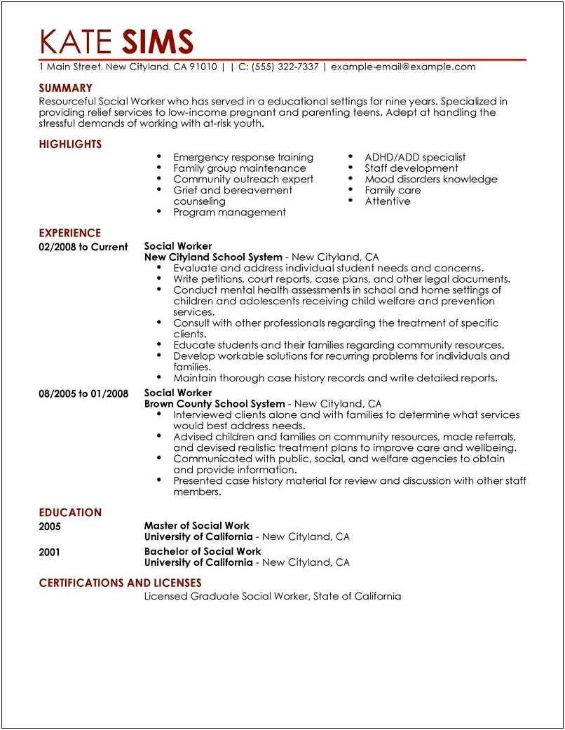 Church Volunteer Job Description For Resume
