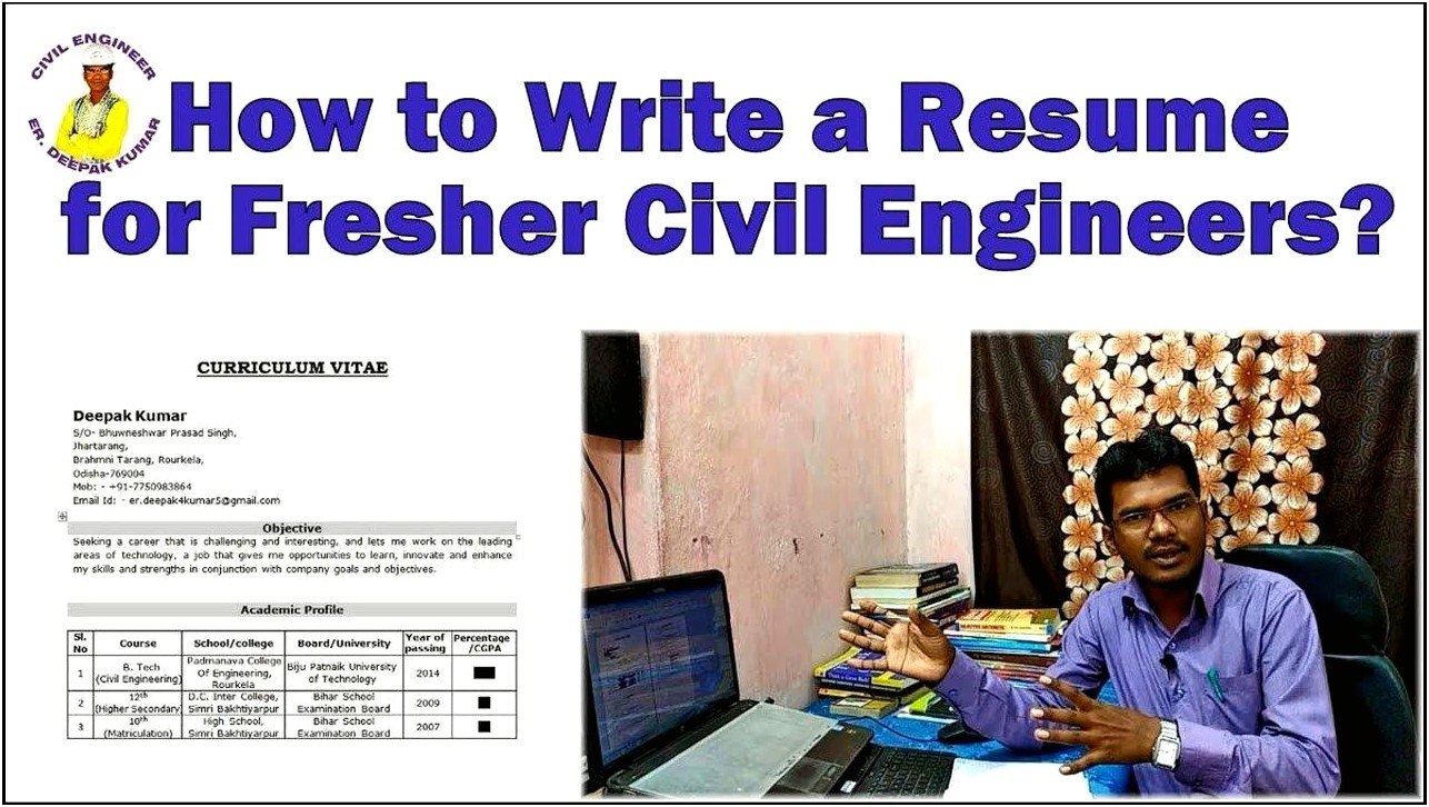 Civil Engineer Fresher Resume Format Free Download