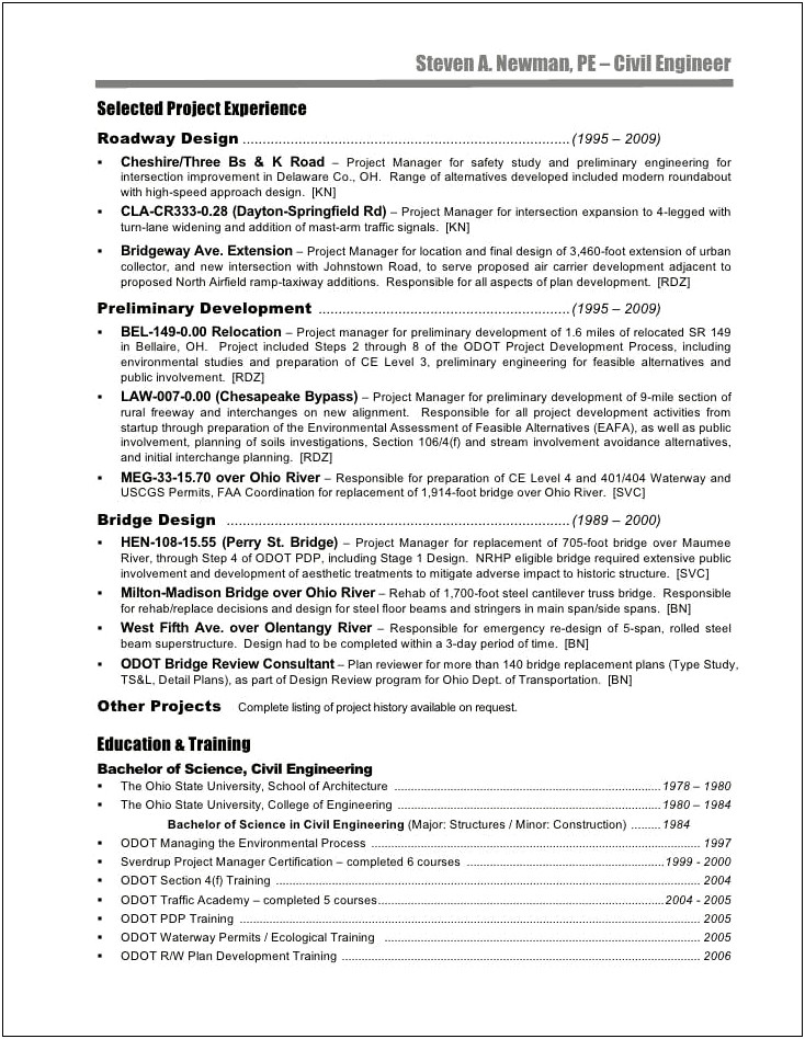 Civil Engineer Jobs Descriptions Resume