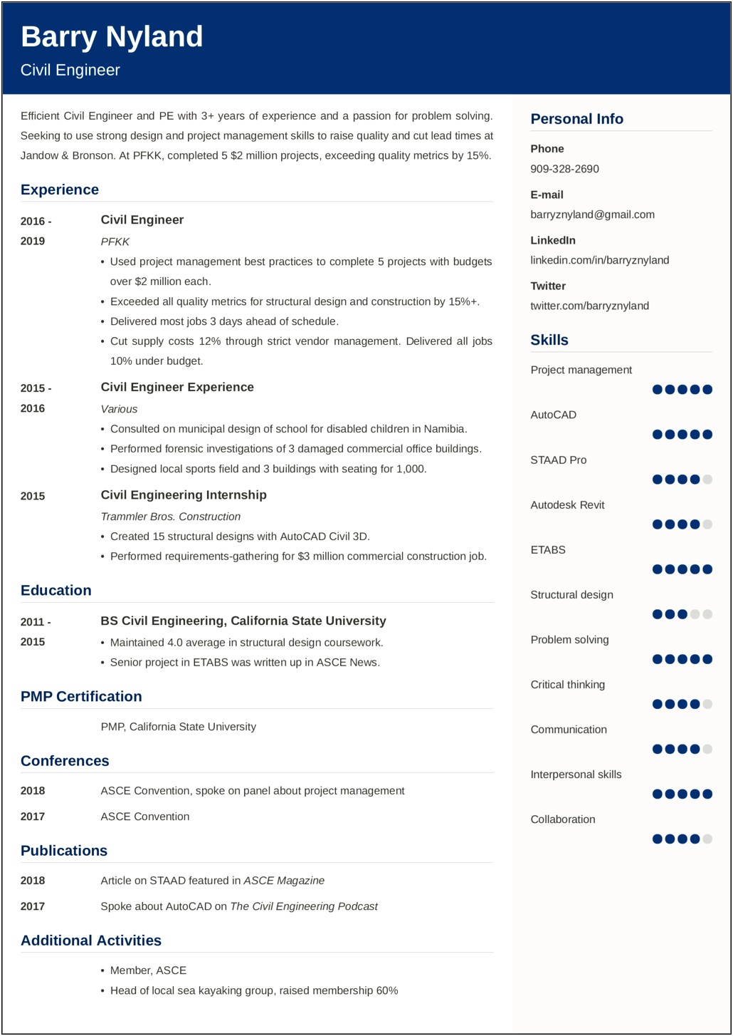 Civil Engineering Jobs 1 Year Experience Resume