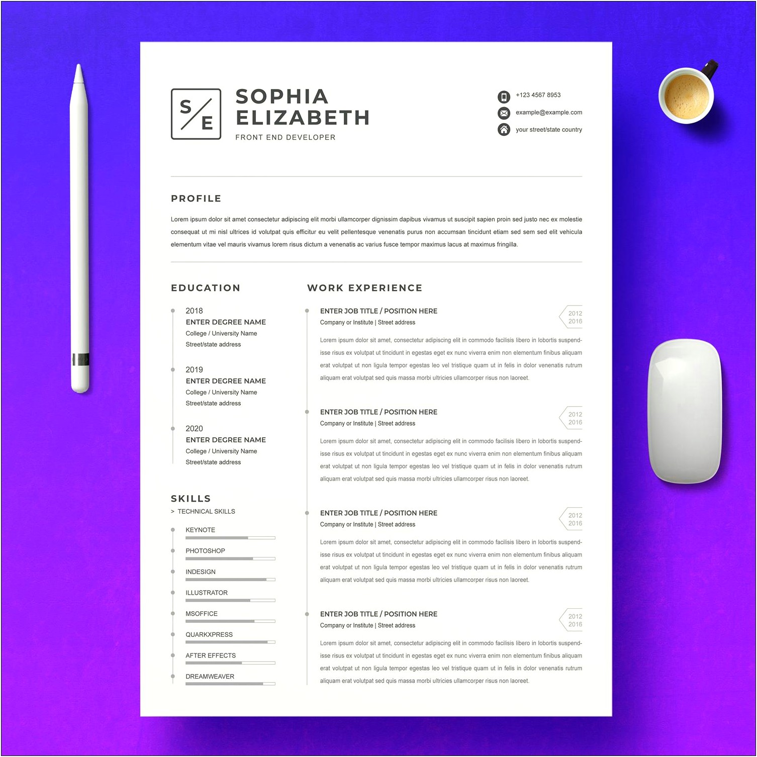 Clean Cv Resume Html Template Free Download