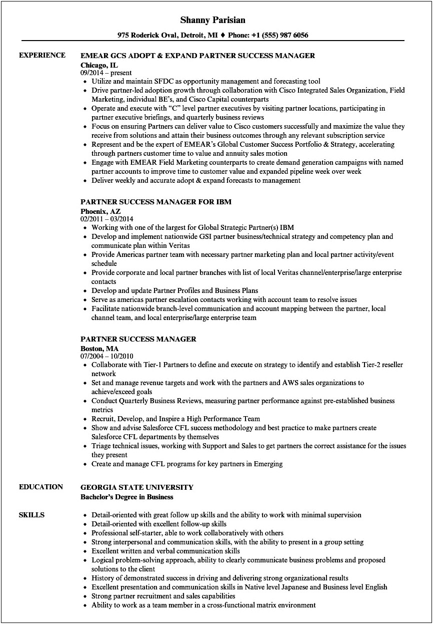 Client Solutions Manager Resume Freeman
