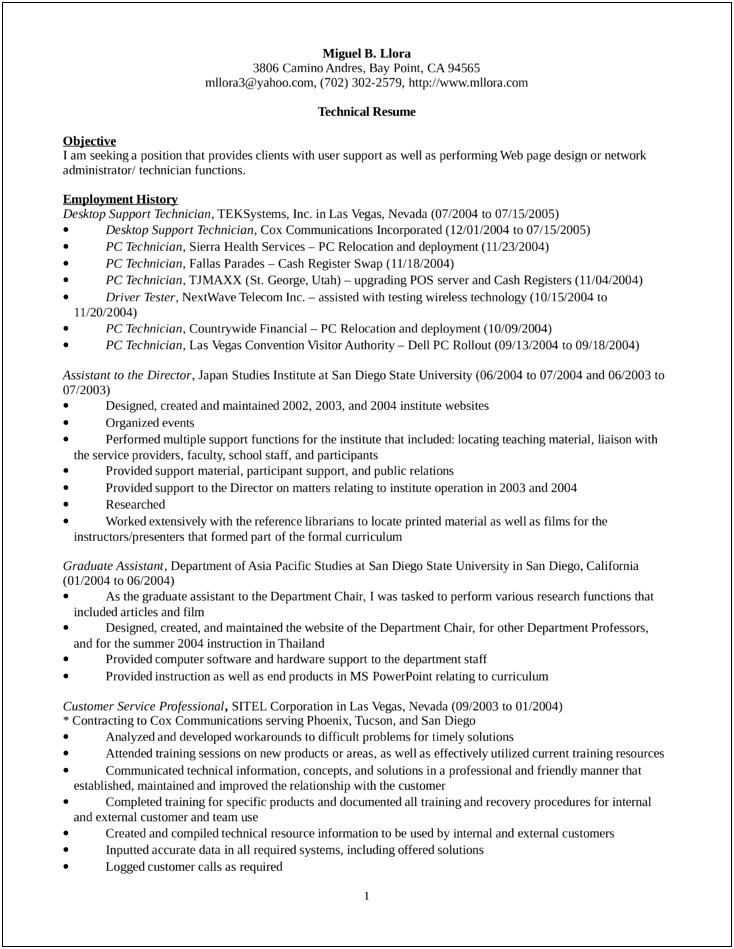 Client Support Specialist Job Resume Objective