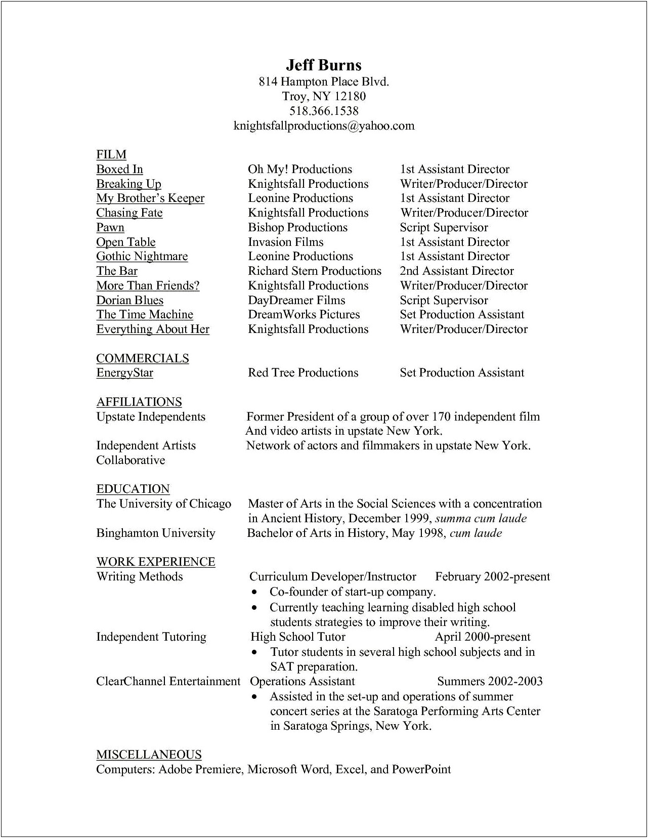 Clinical Research Coordinator Sample Resume