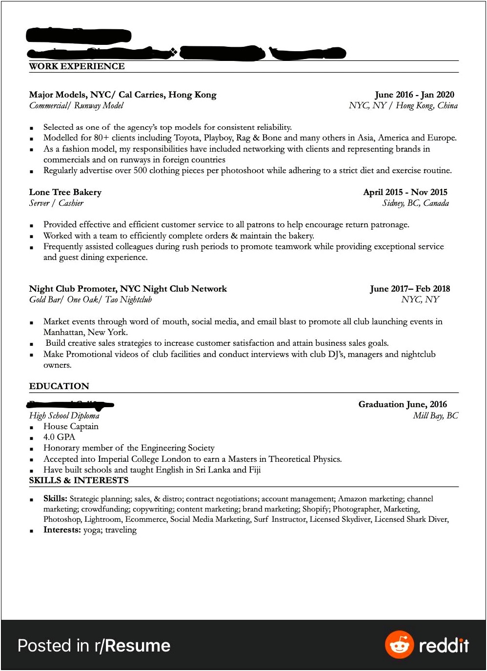 Club Promoter Job Description Resume