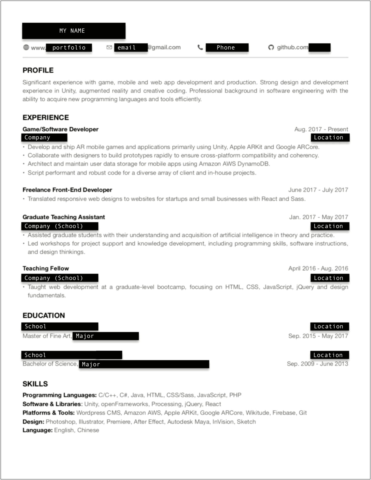 Coding Teaching Assistant Job Description Resume