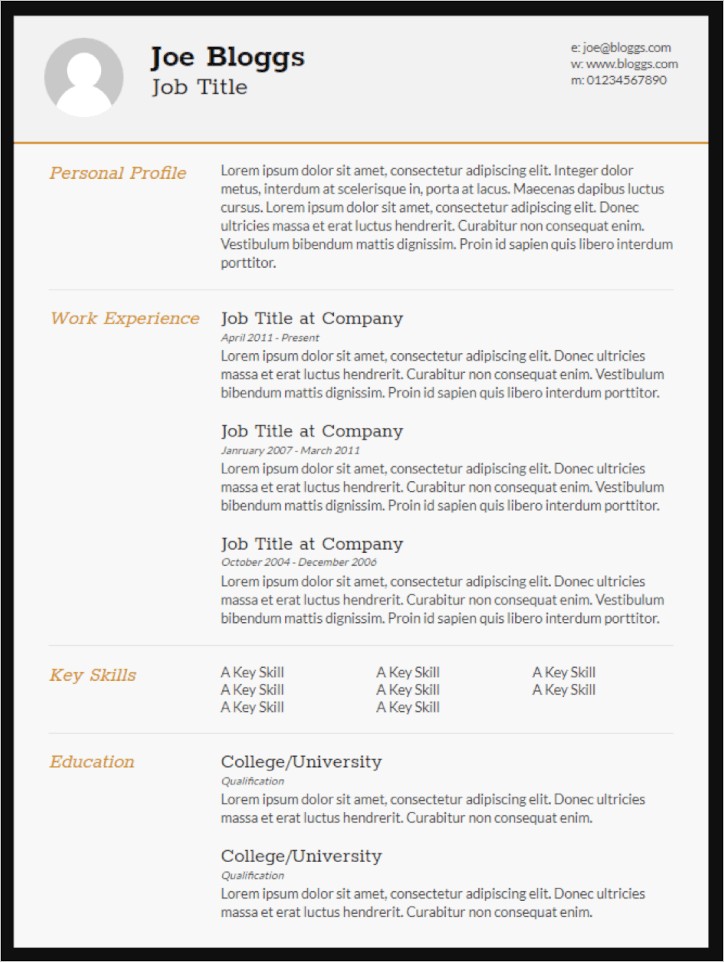 College Admissions Resume Template Free