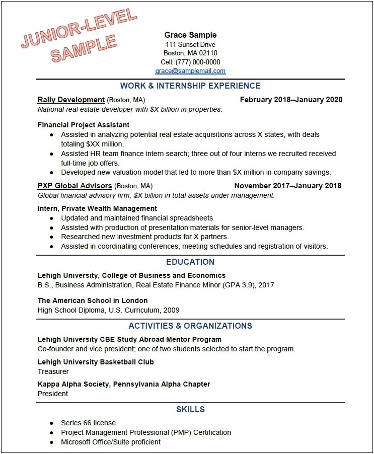 College Experience On Resume With No Degree