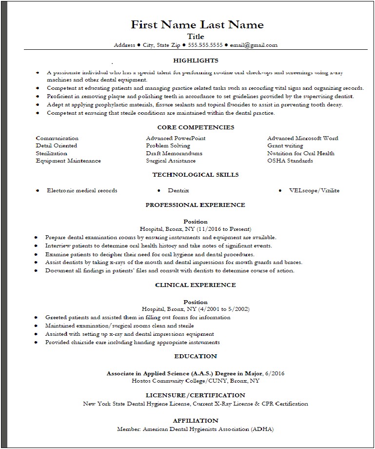 College Liberal Arts And Sciences Uf Resume Template