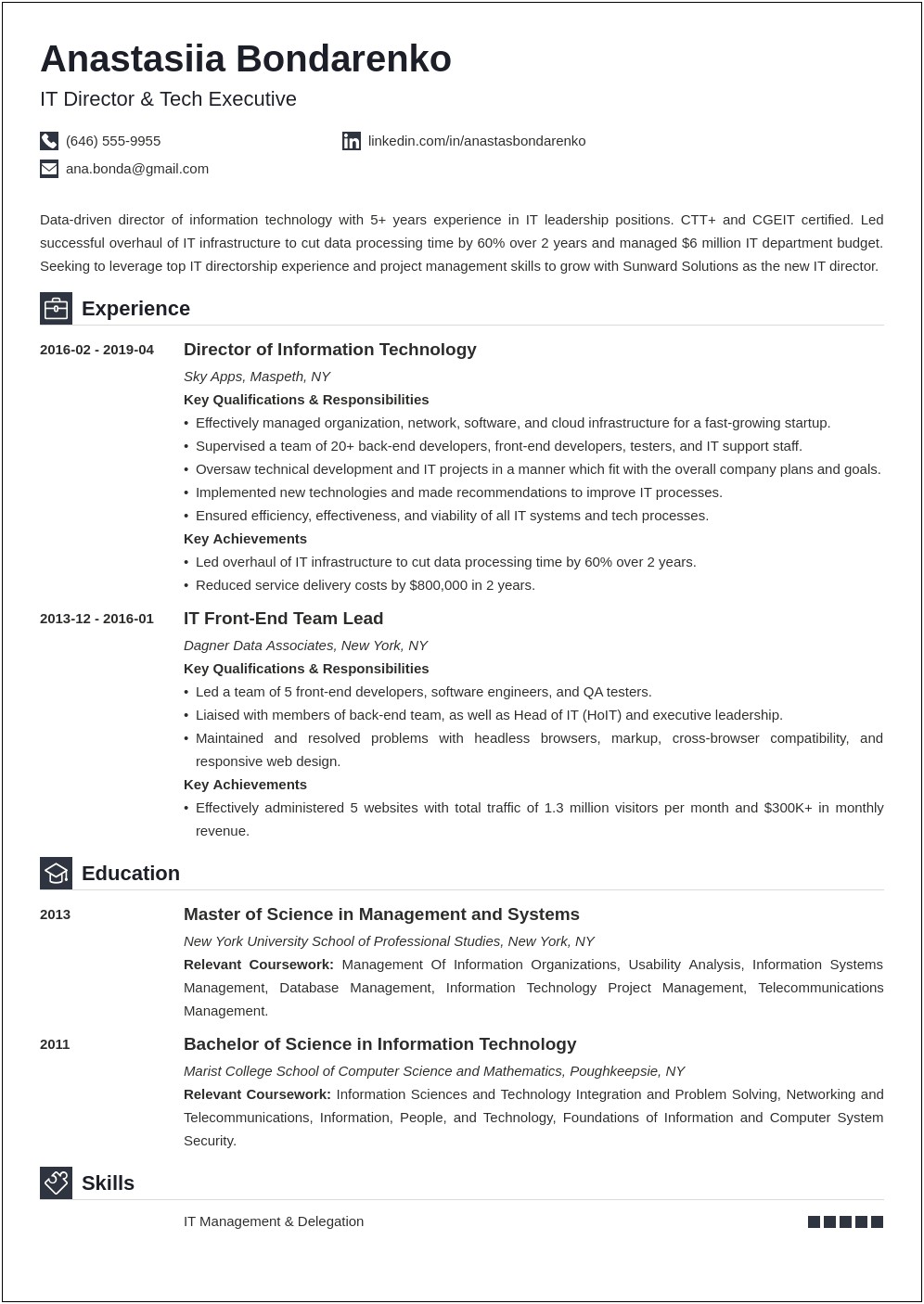 College Program Director Job Description Resume