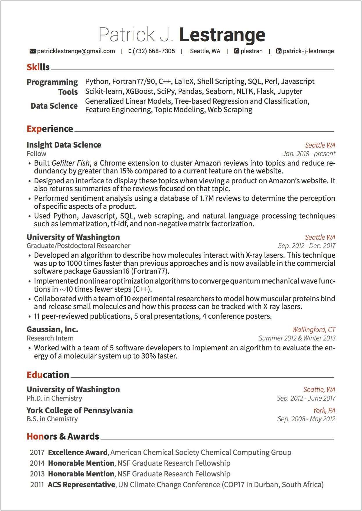 College Python Data Science Academic On Resume Example