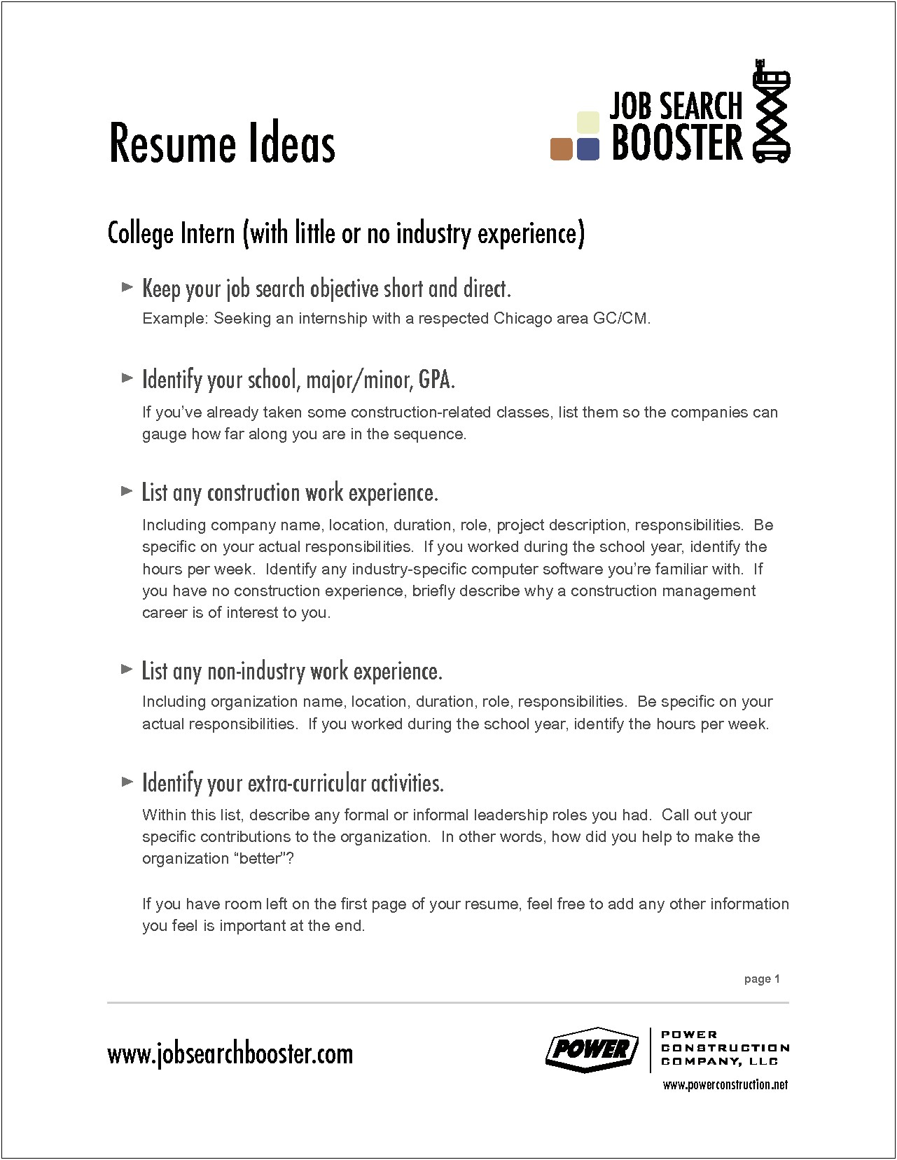 College Resume Objective Statement Examples