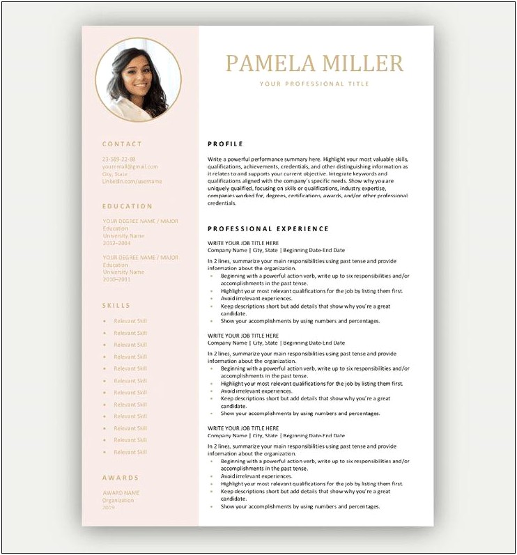 College Resume Template Free Download