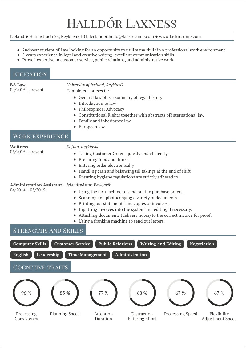 College Student Resume Examples Little Experience