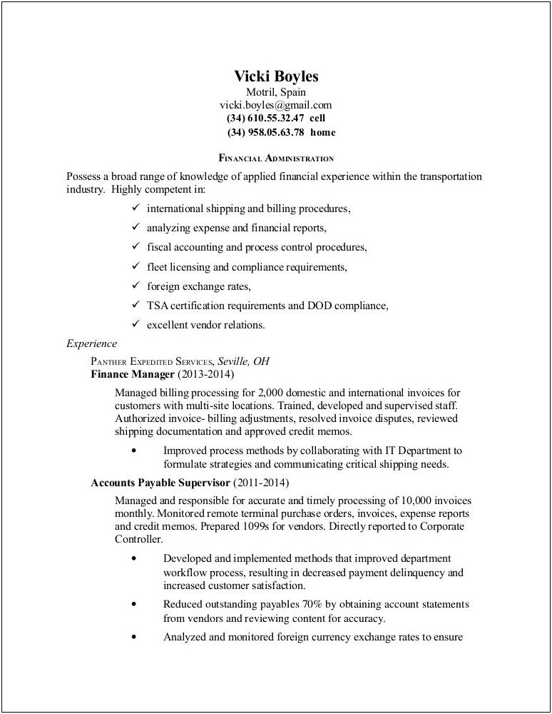 Columbia Law School Sample Resume
