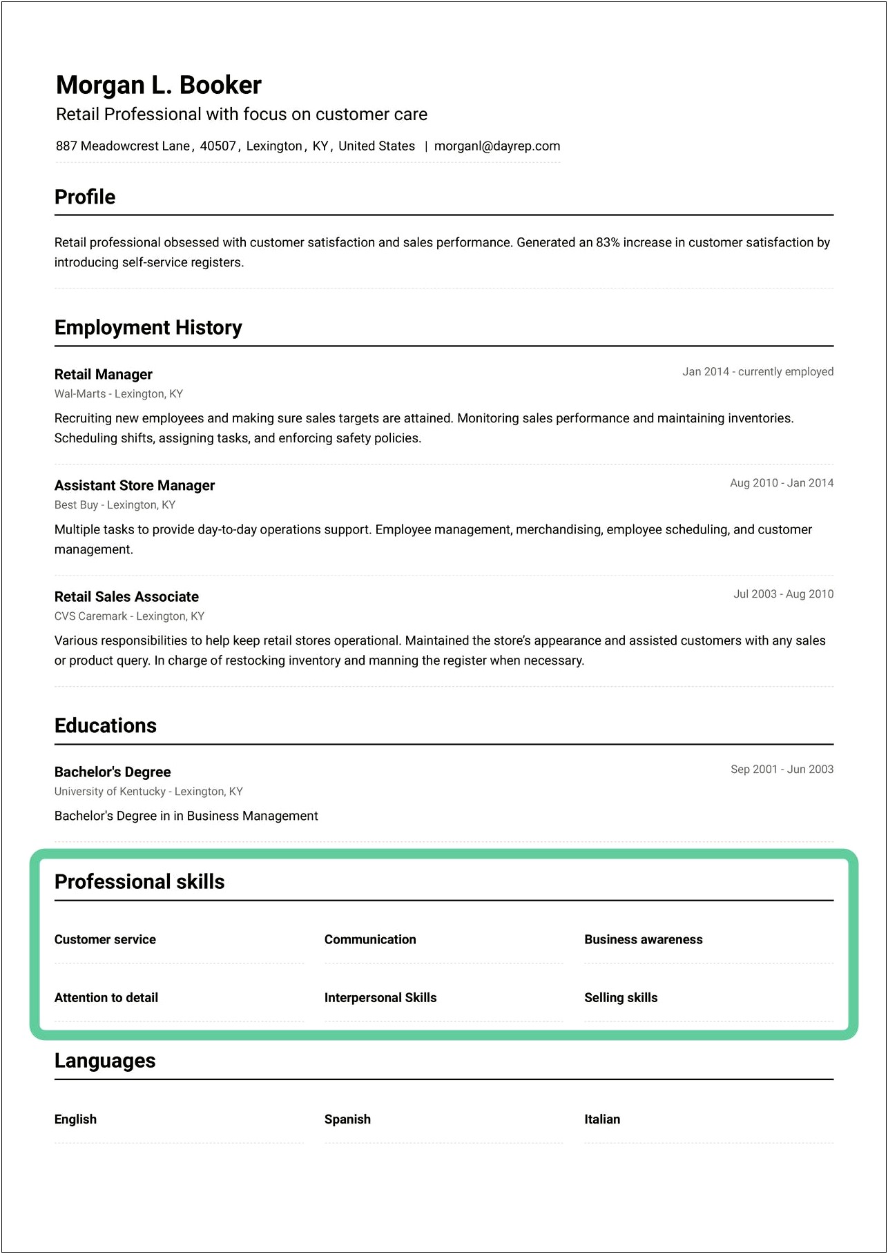 Common Skills Listed On A Resume
