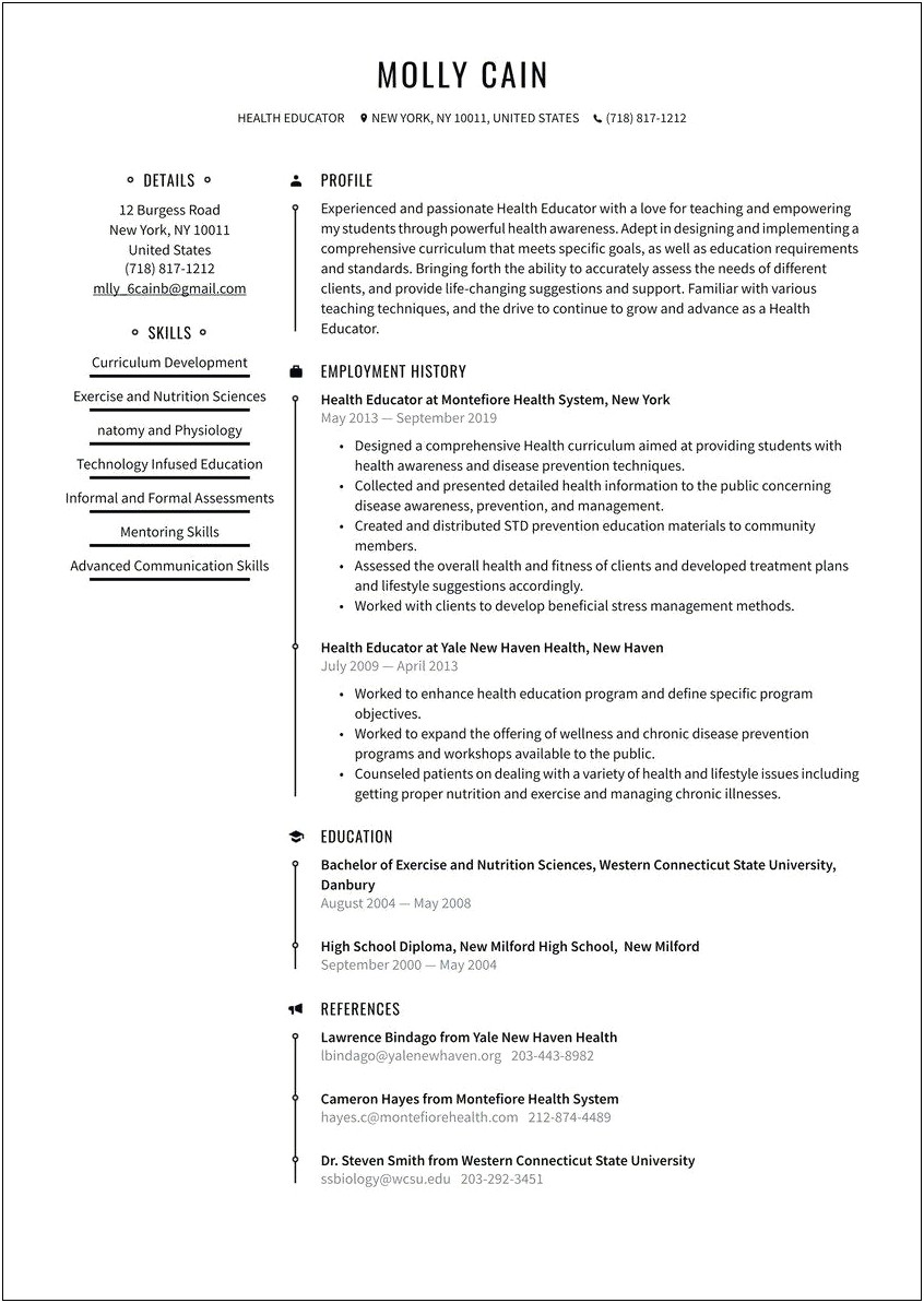 Community Health Educator Objective Resume