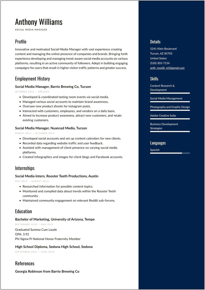 Community Relations Manager Resume Examples