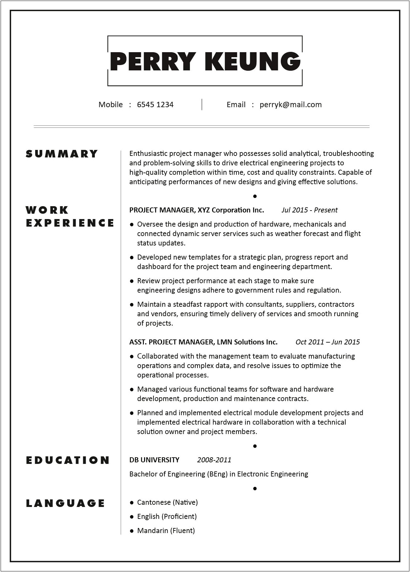 Complex Projects Manager Objective Resume