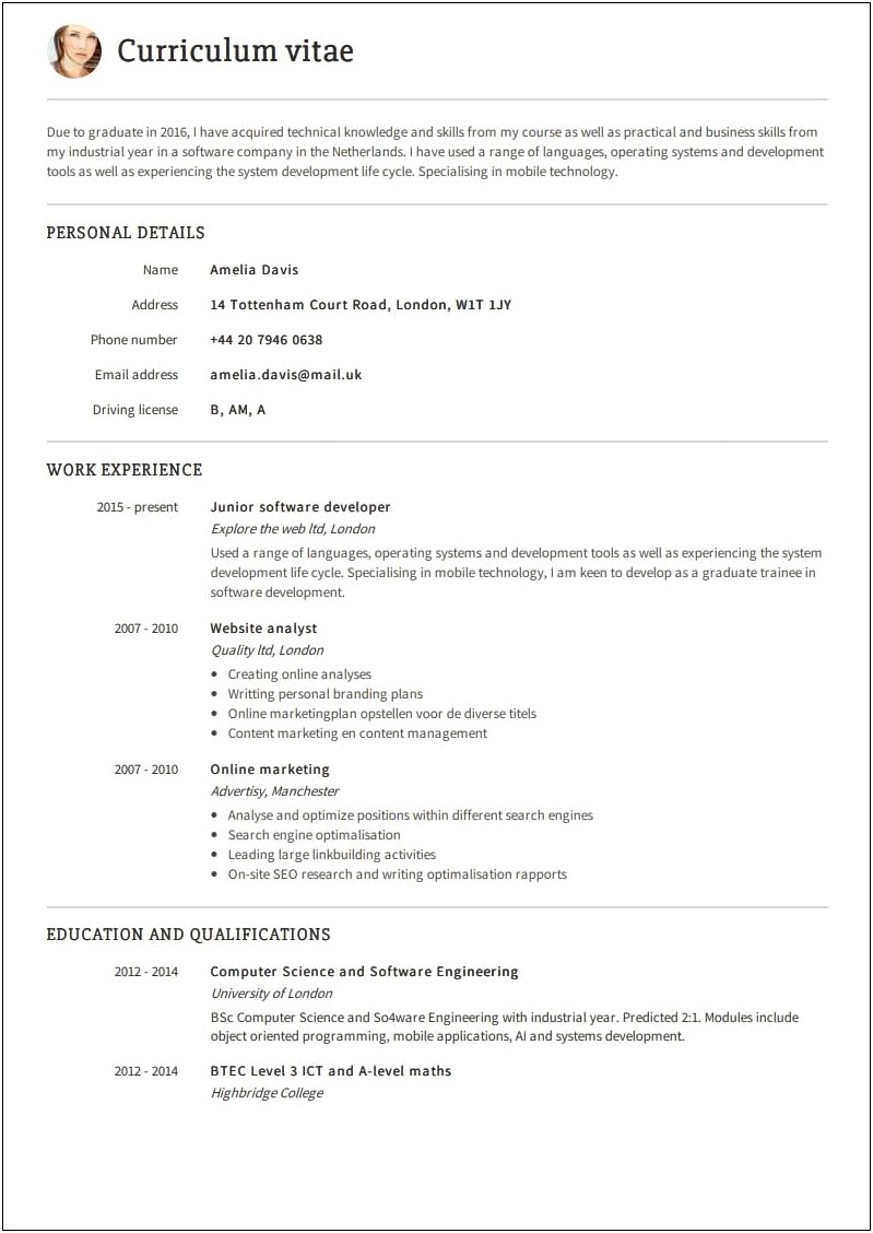 Compose A Resume For Free
