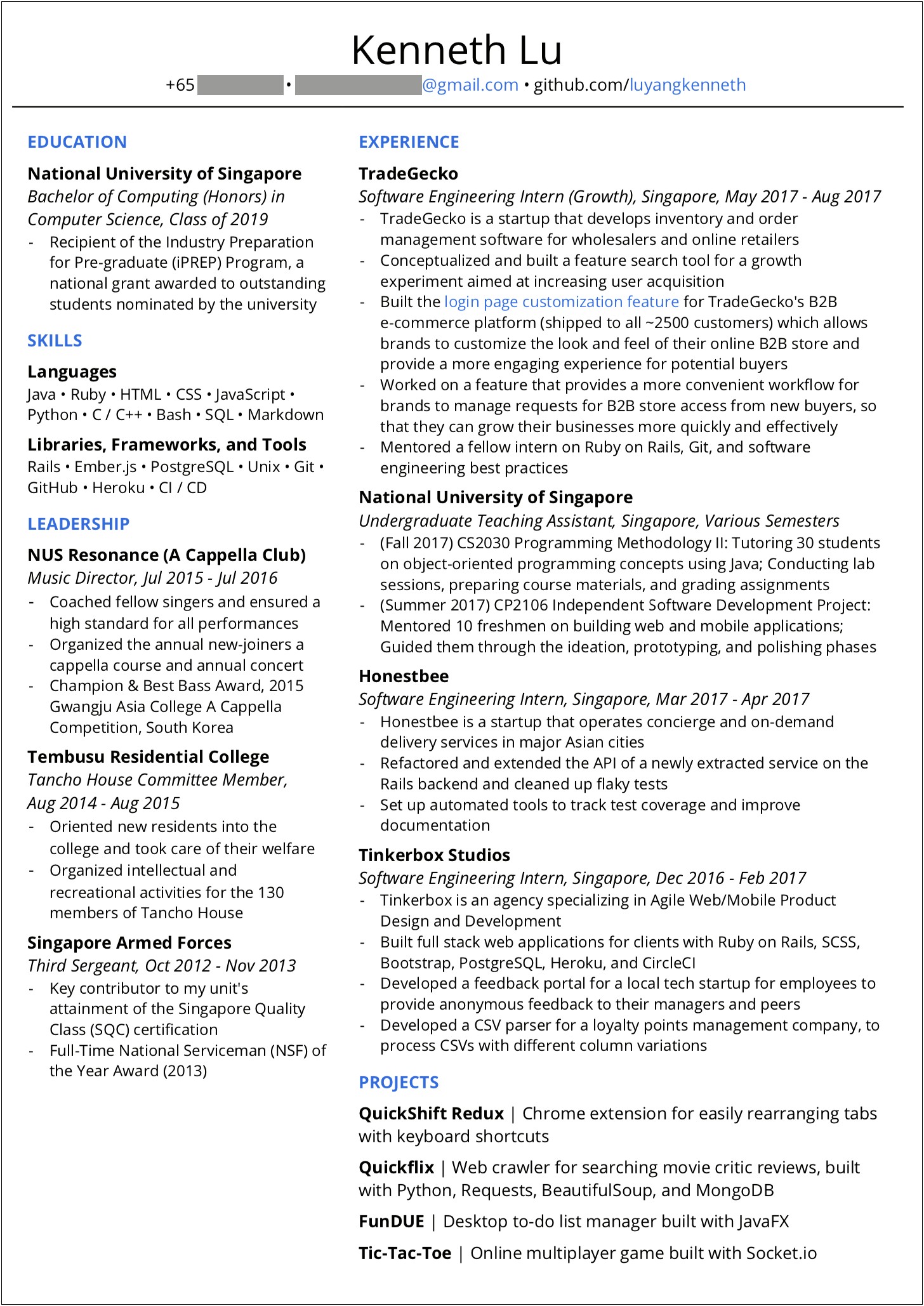Computer Science College Projects Description On Resume