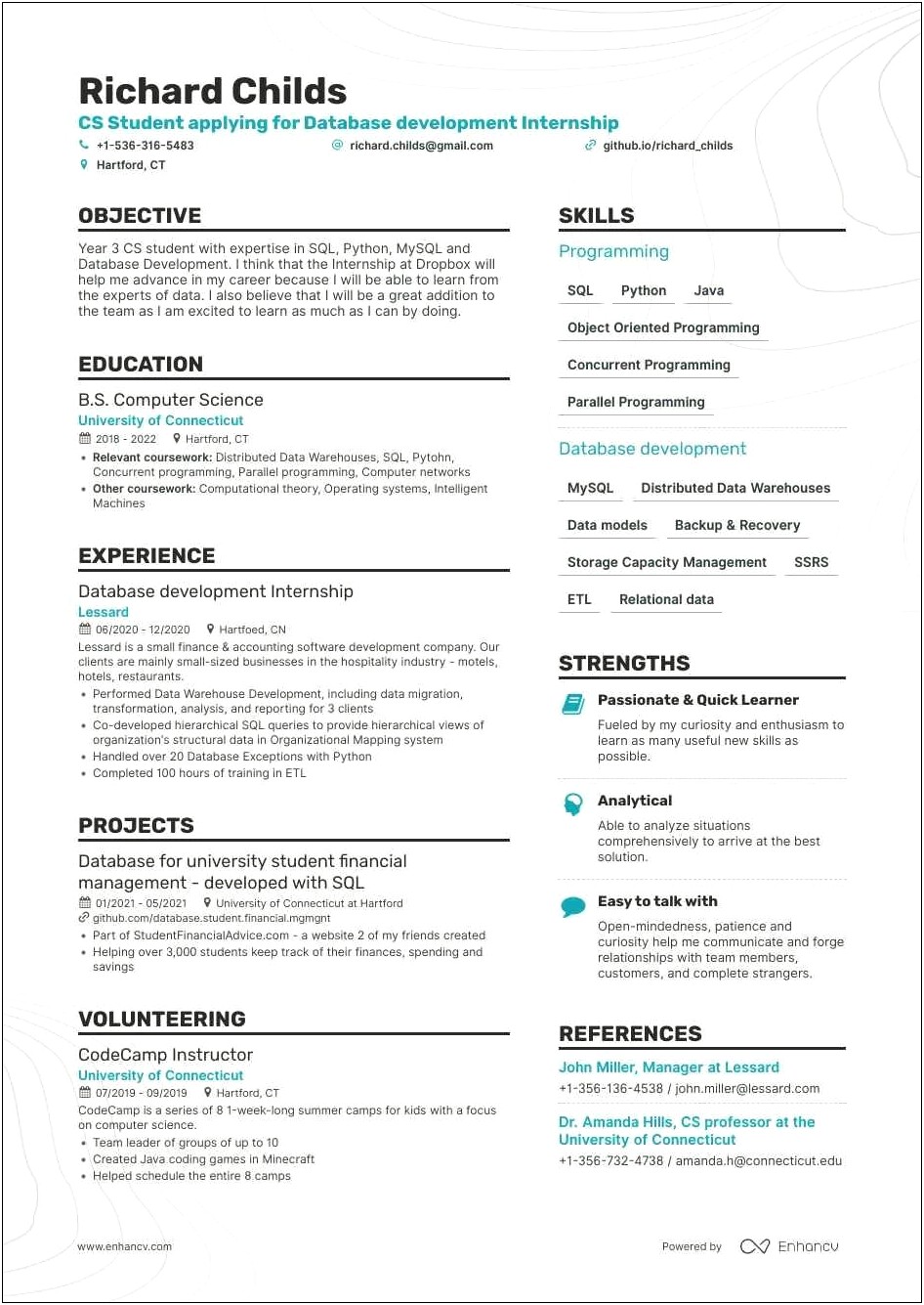 Computer Science Objective Resume Samples