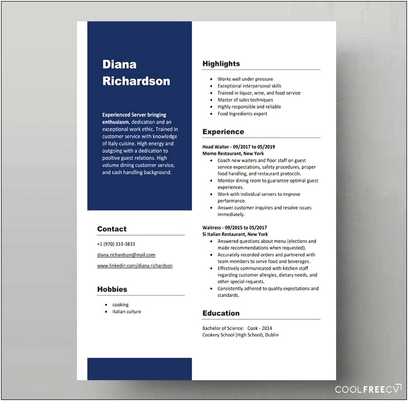 Computer Science Resume Template Free Download