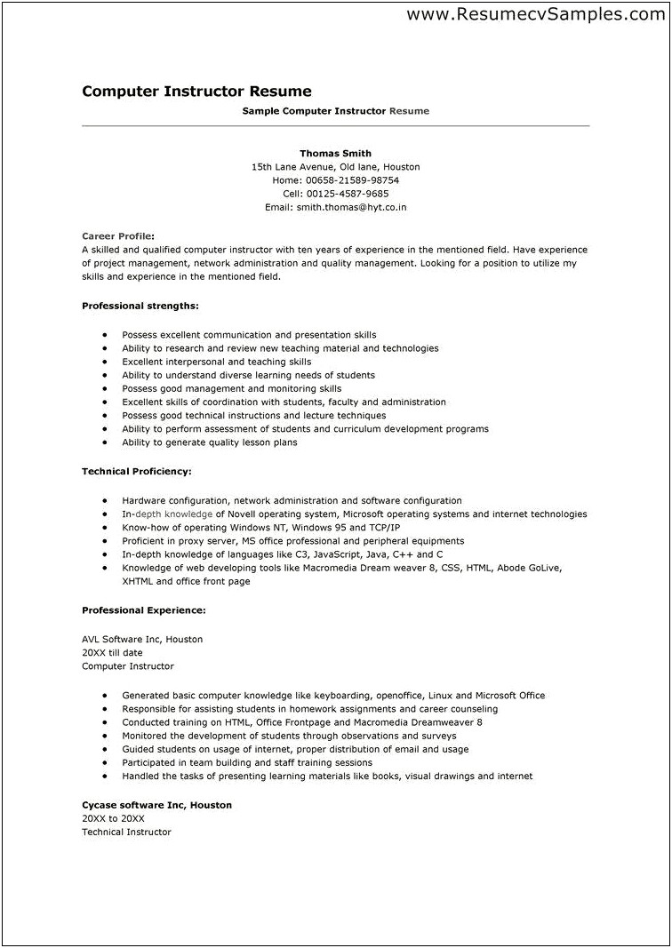 Computer Skills To Place On Resume