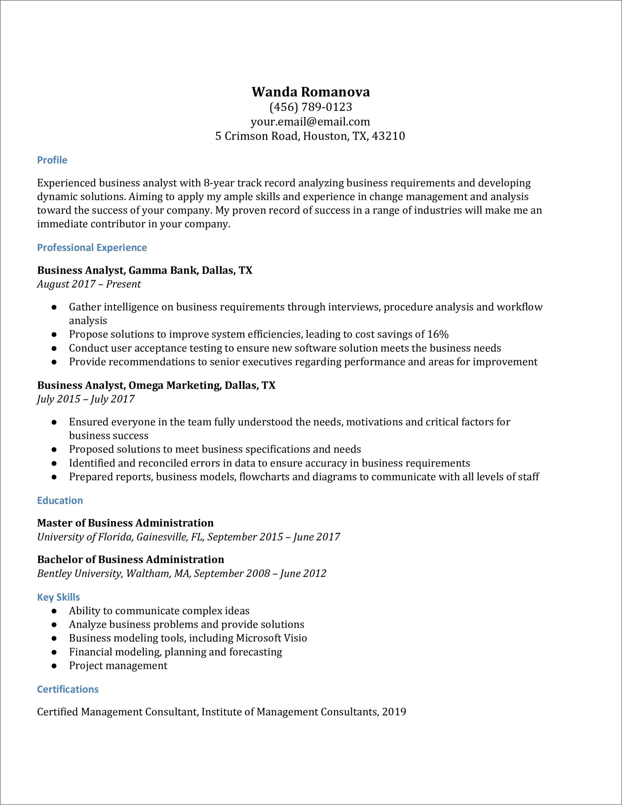 Conducted Indepth Analysis Resume Example