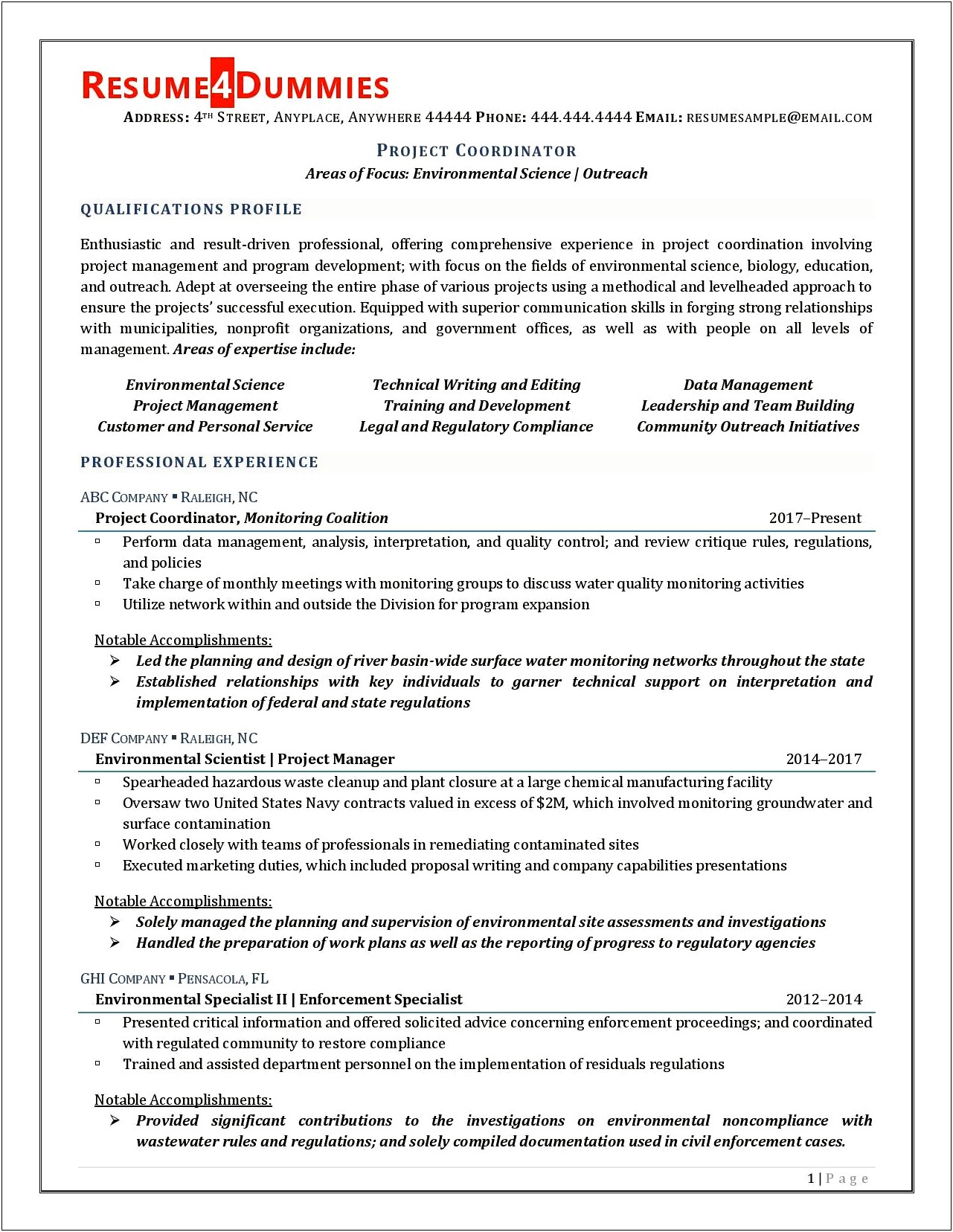 Construction Project Coordinator Resume Objective
