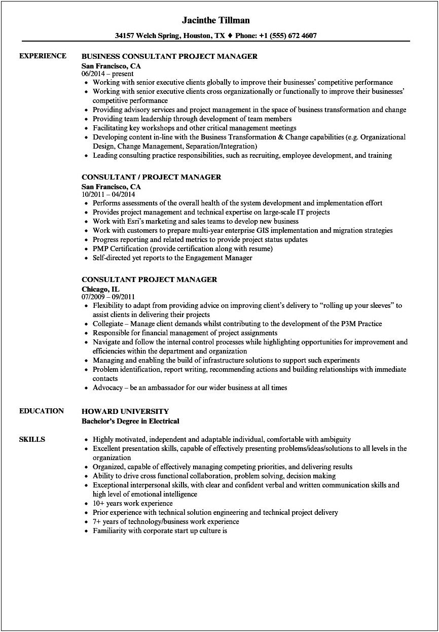 Consultant Resume Samples Multiple Clients Projects