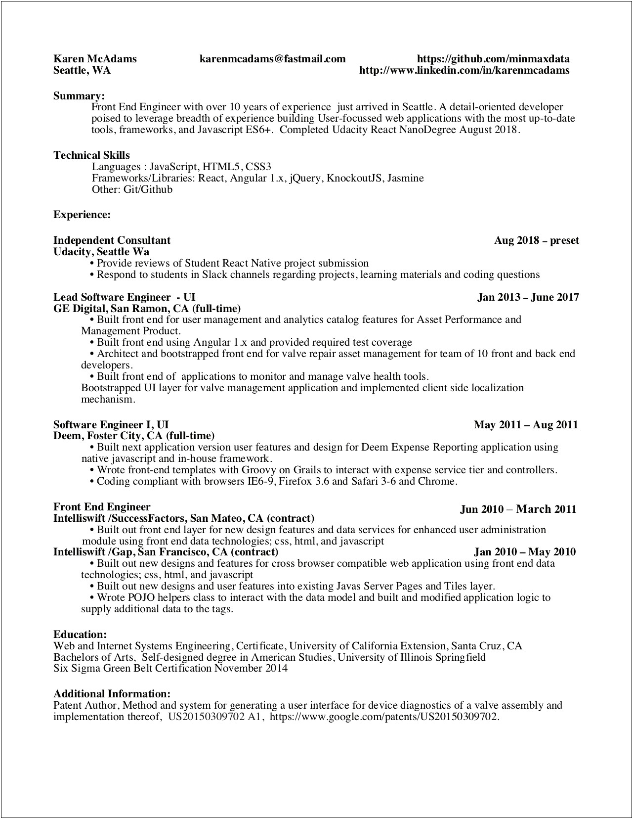 Consulting Engineer Putting Projects On Resume