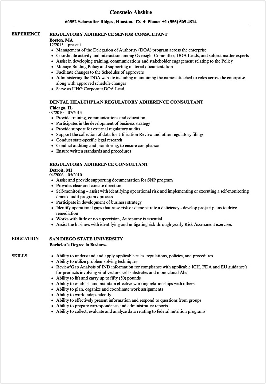 Consulting Legal Resume Samples Bcc