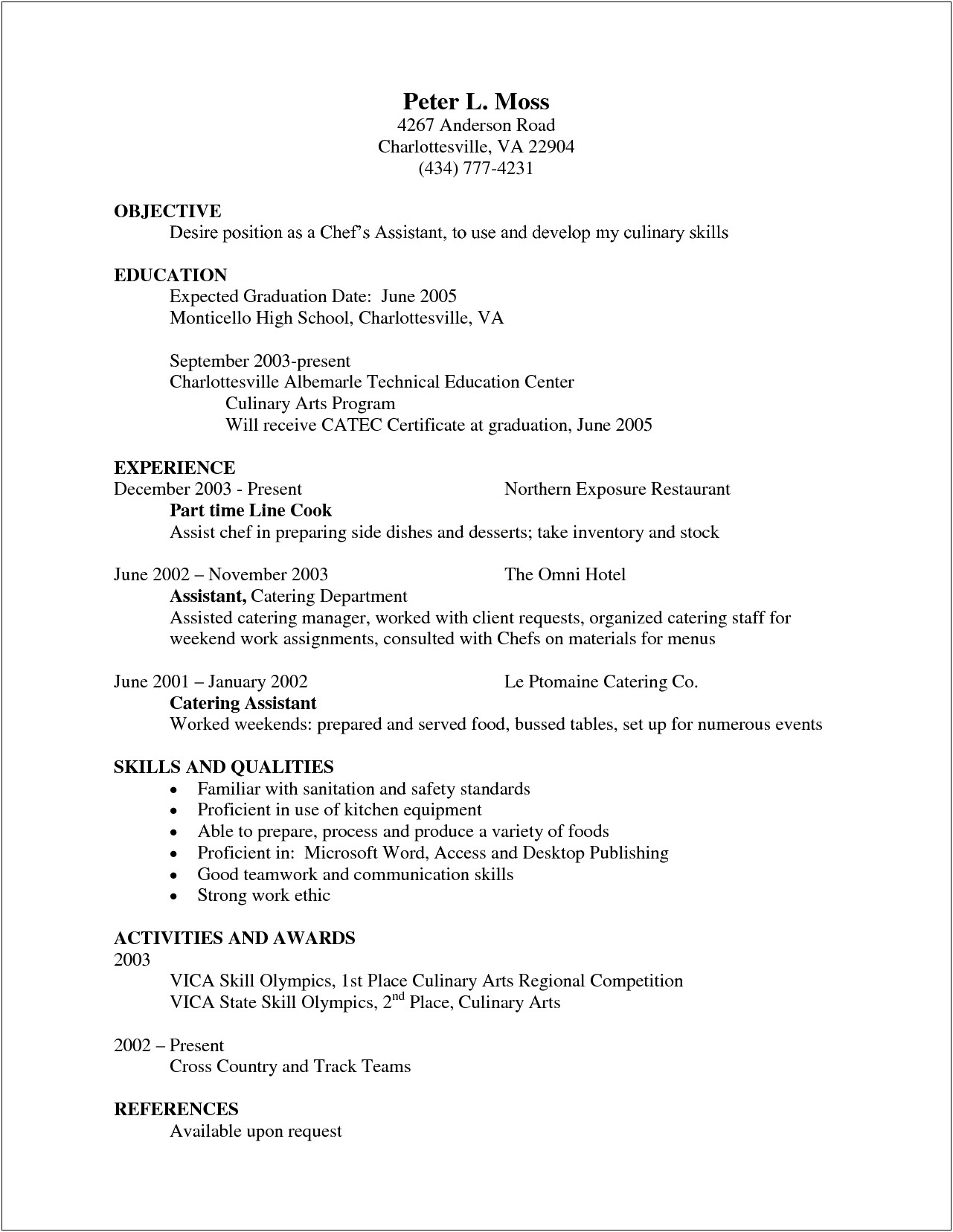 Cook Resume Cover Letter Samples
