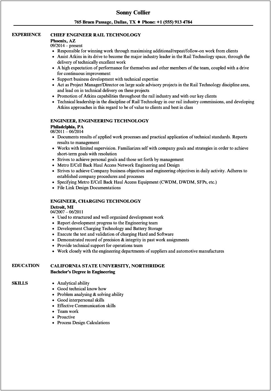 Cool Objectives For Resume For It Engineers