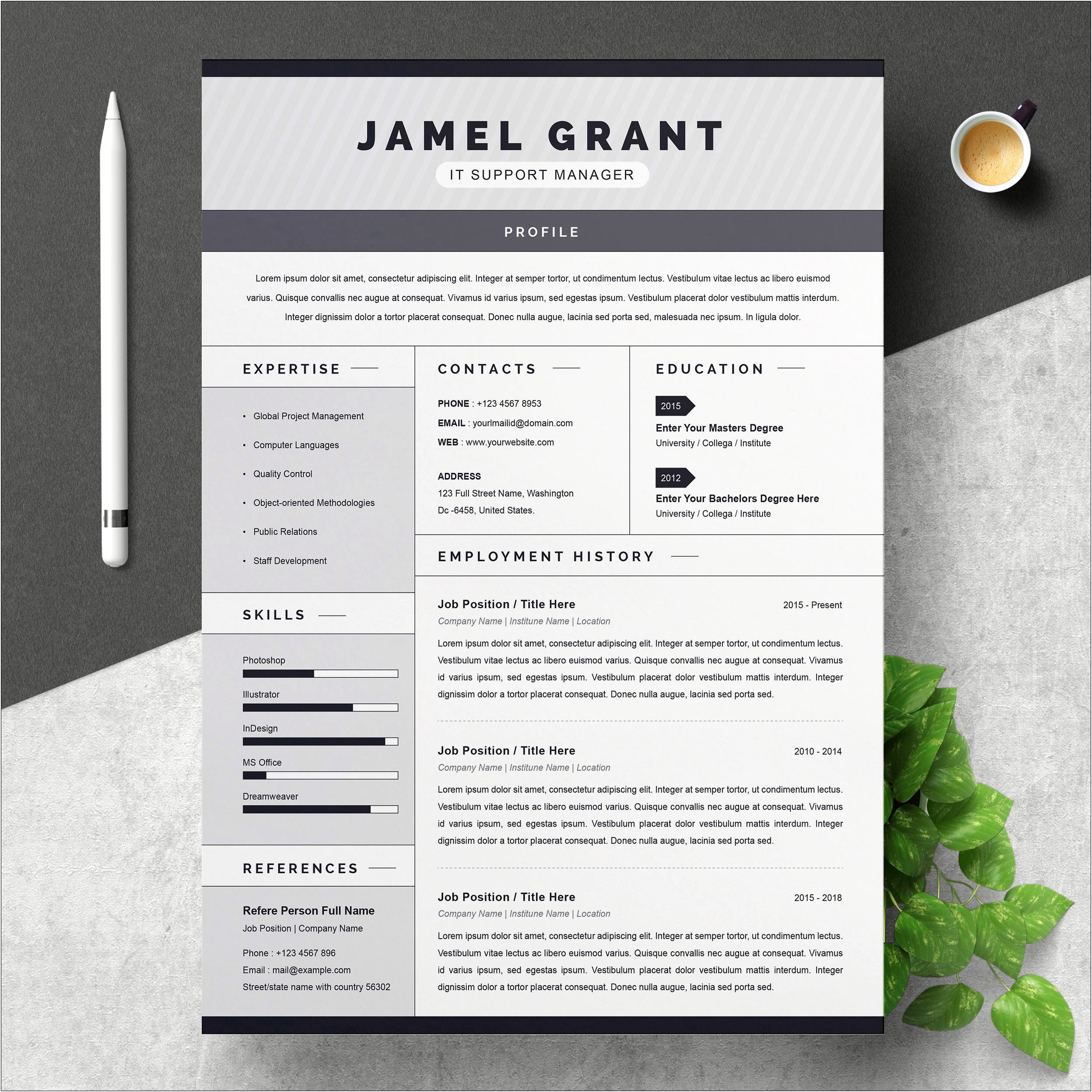 Cool Resume Template Free Download