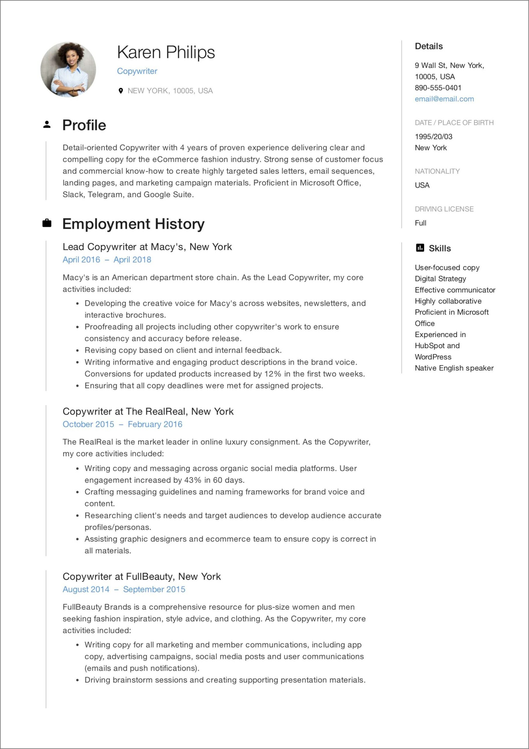 Copy Of Objective For Resume