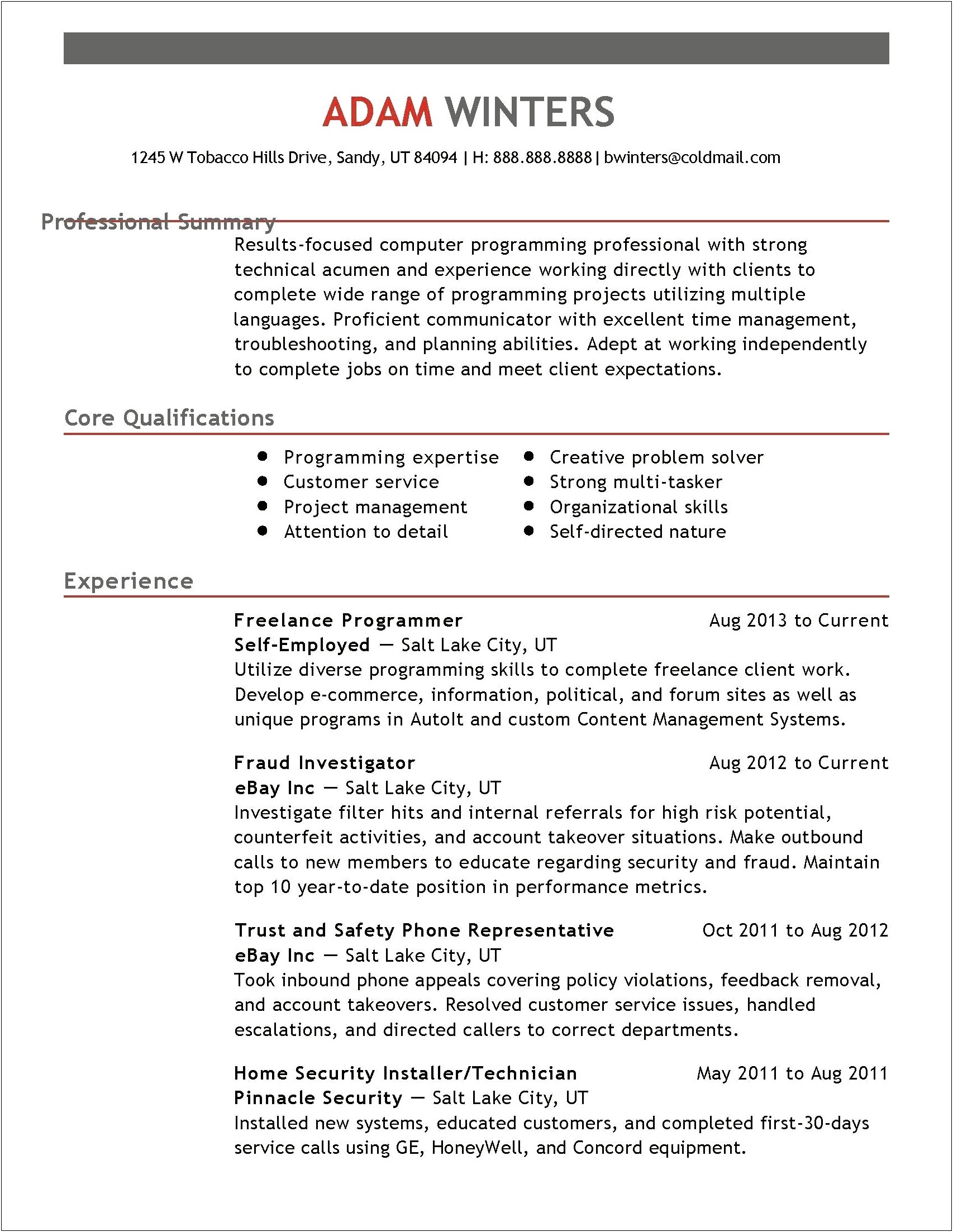 Core Competencies On Resume Examples