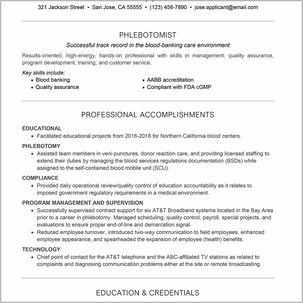 Core Functional Resume Template Free