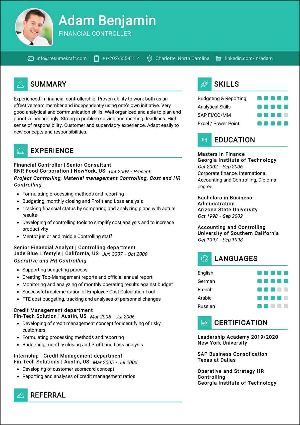 Corporate Credit Manager Resume Summary