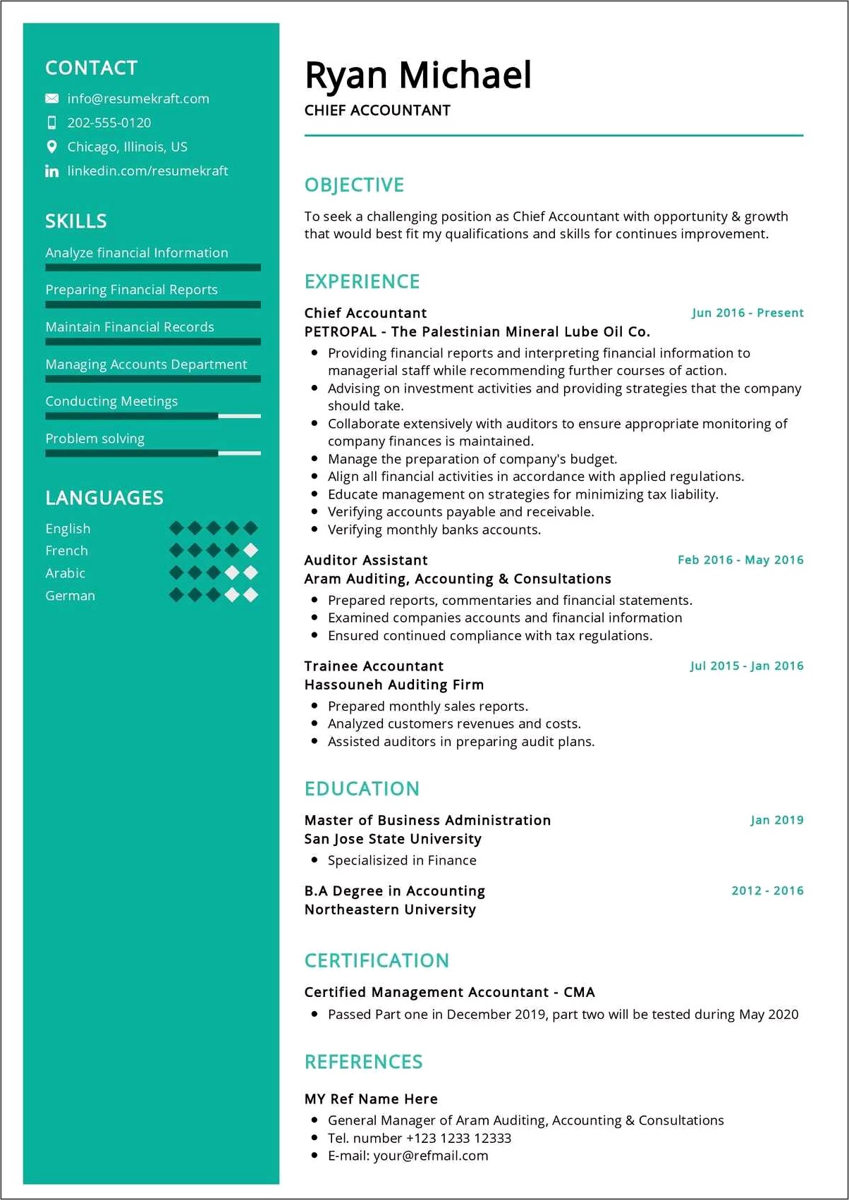 Cost And Management Accountant Resume