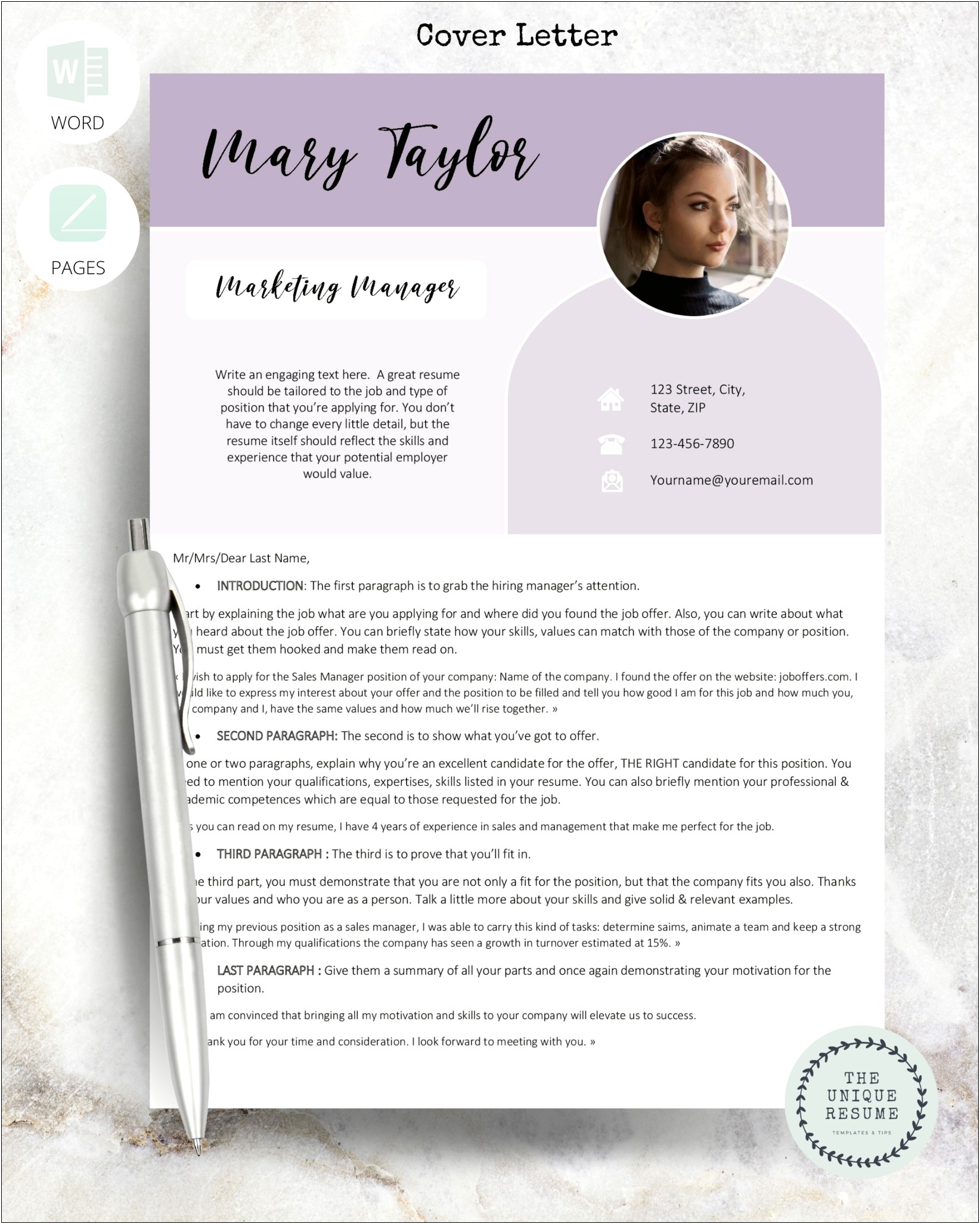Cover Letter And Resume Example For Art Gallery