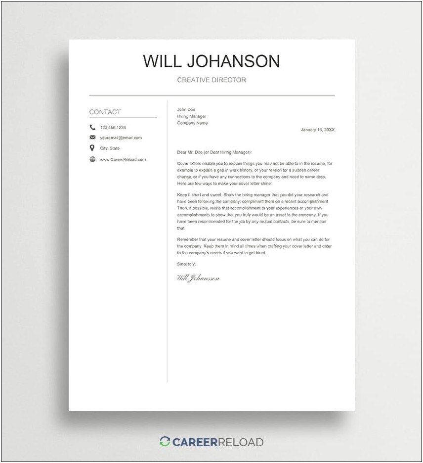 Cover Letter And Resume Template Google Docs