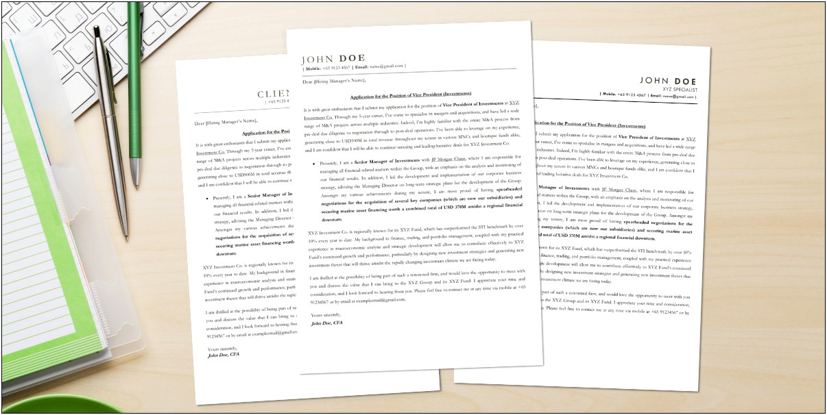 Cover Letter Examples For Resume Manager