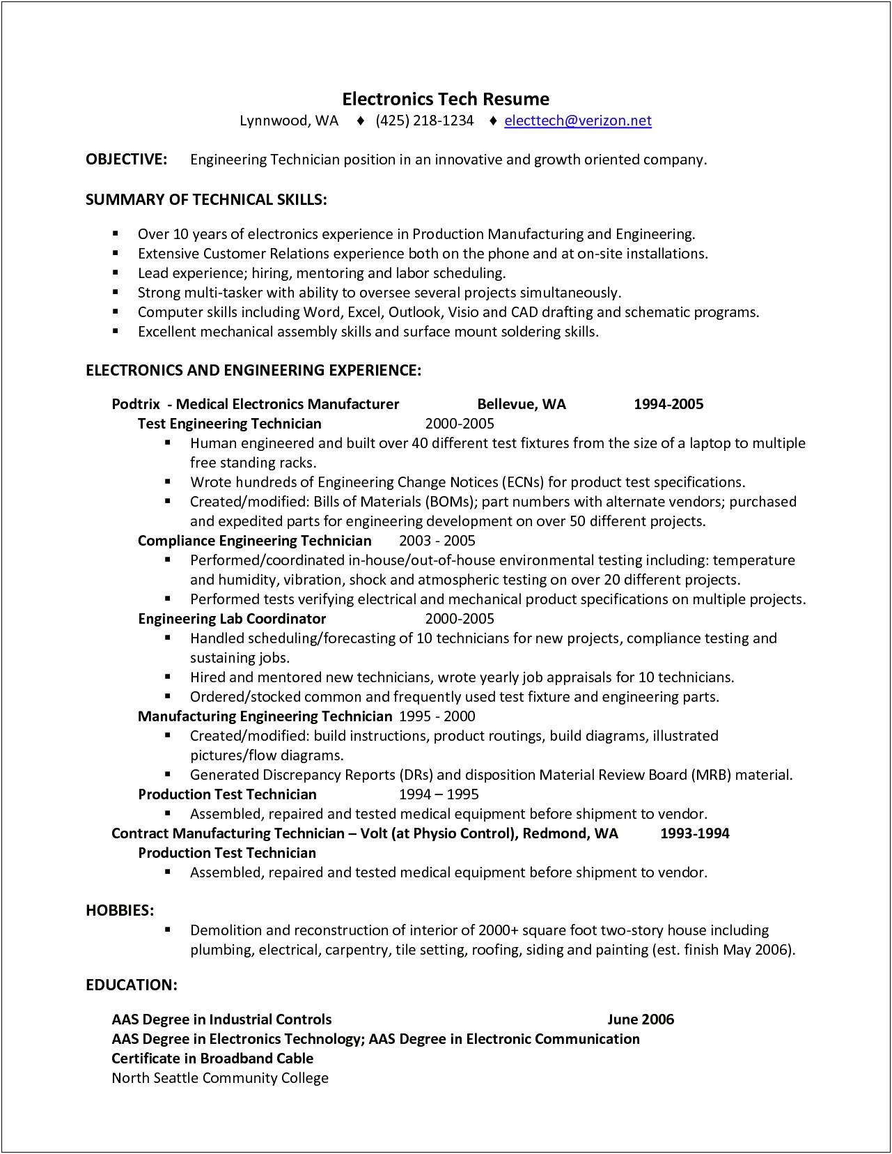 Cover Letter For Propulsions Mechanic Assembly Resume