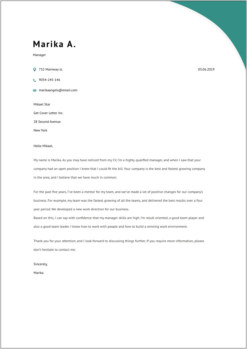 Cover Letter For Resume Warehouse Job